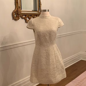 Alice and Olivia ivory and gold classic dress. Size 4. NWT.